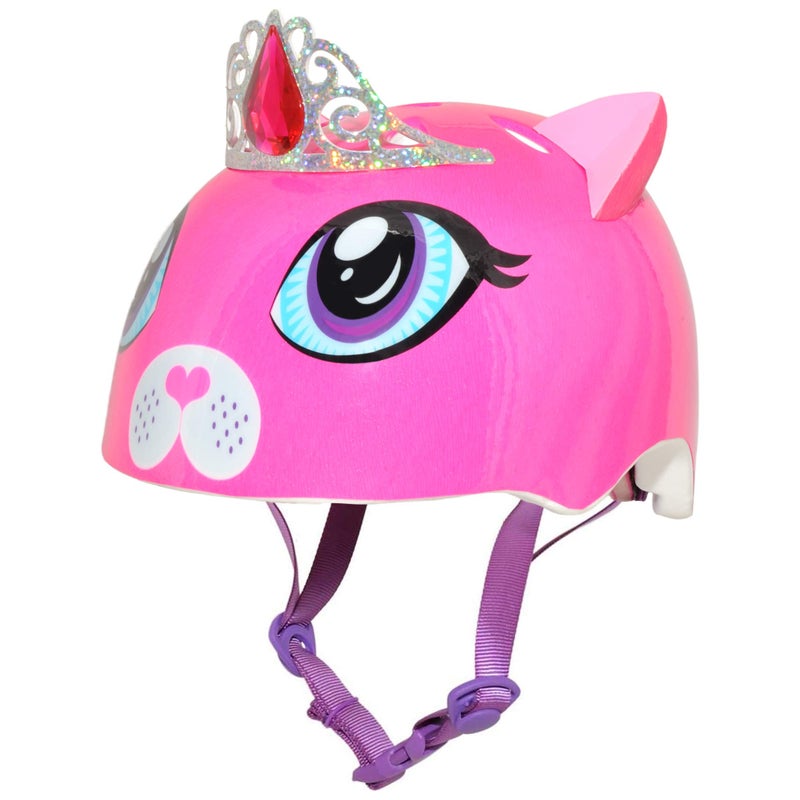 Raskullz 1210010-DKP-5 Girls Kitty Tiara Helmet, Dark Pink, Ages 5+ - Image 1